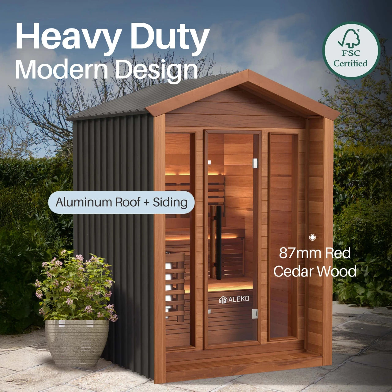 Aleko Fiesta Outdoor Sauna – 3-4 Person