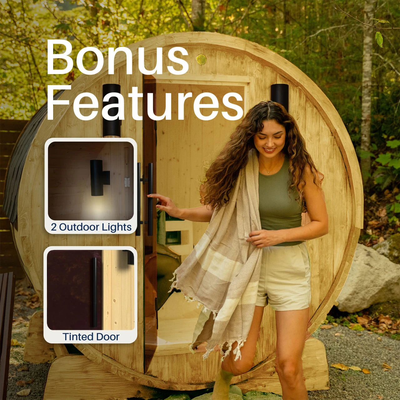 Aleko Anémona White Finland Pine Barrel Sauna 3-4 Person