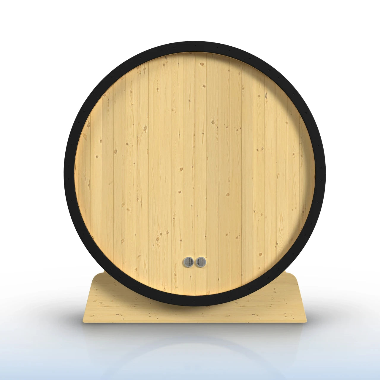 Aleko Celasia White Finland Pine Barrel Sauna with Front Porch Canopy 2-4 Person