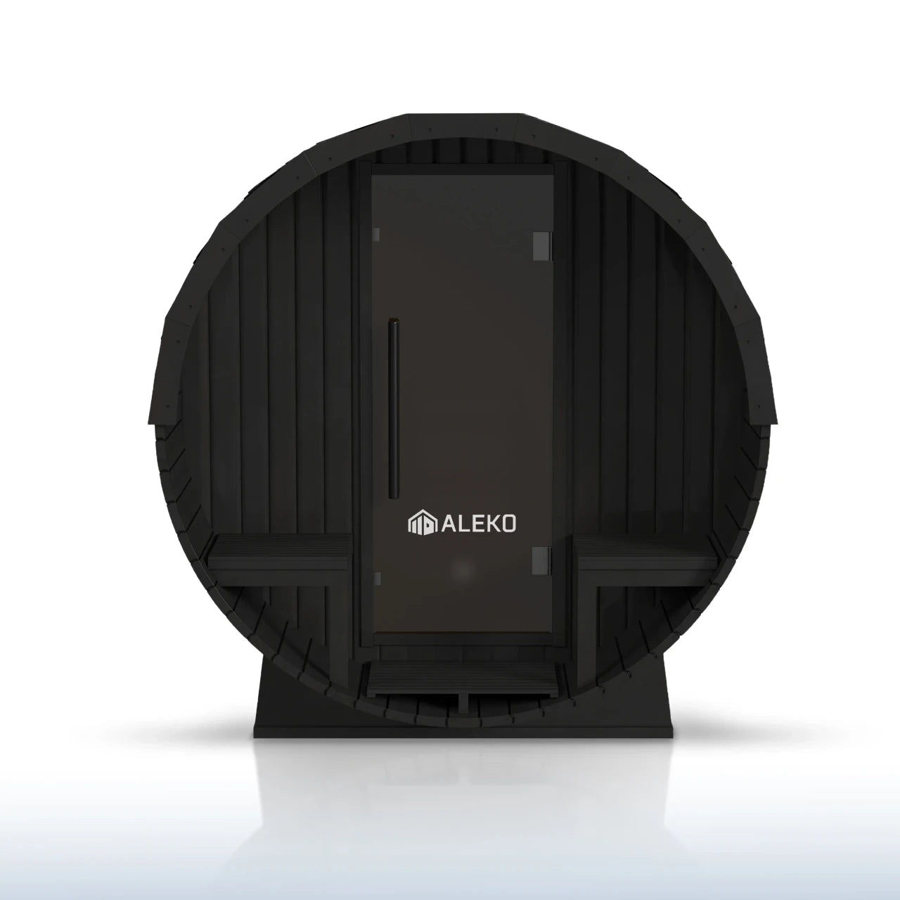Aleko Aster Barrel Outdoor Sauna with Porch – 3-5 Person