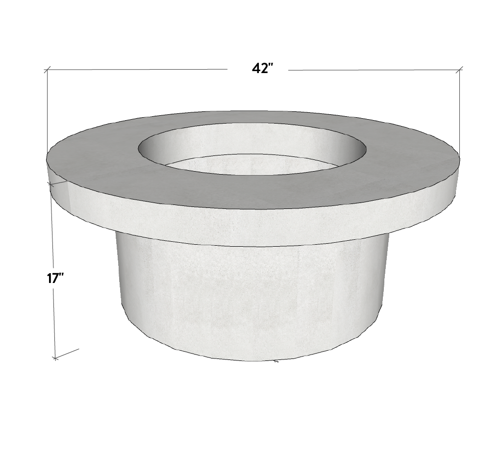 Crete Design Mirasol Circular Concrete Fire Pit Table