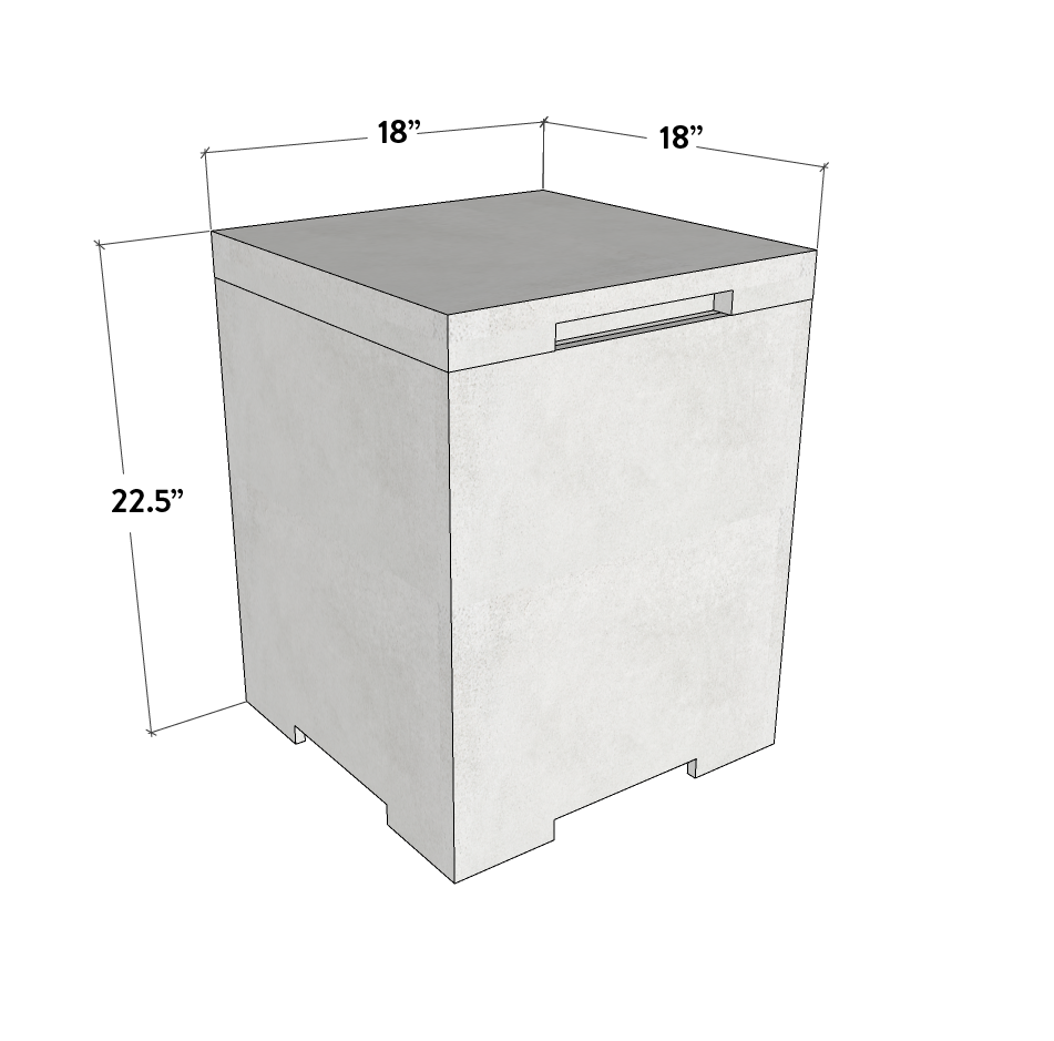 Crete Design Concrete Propane Tank Enclosure - Square