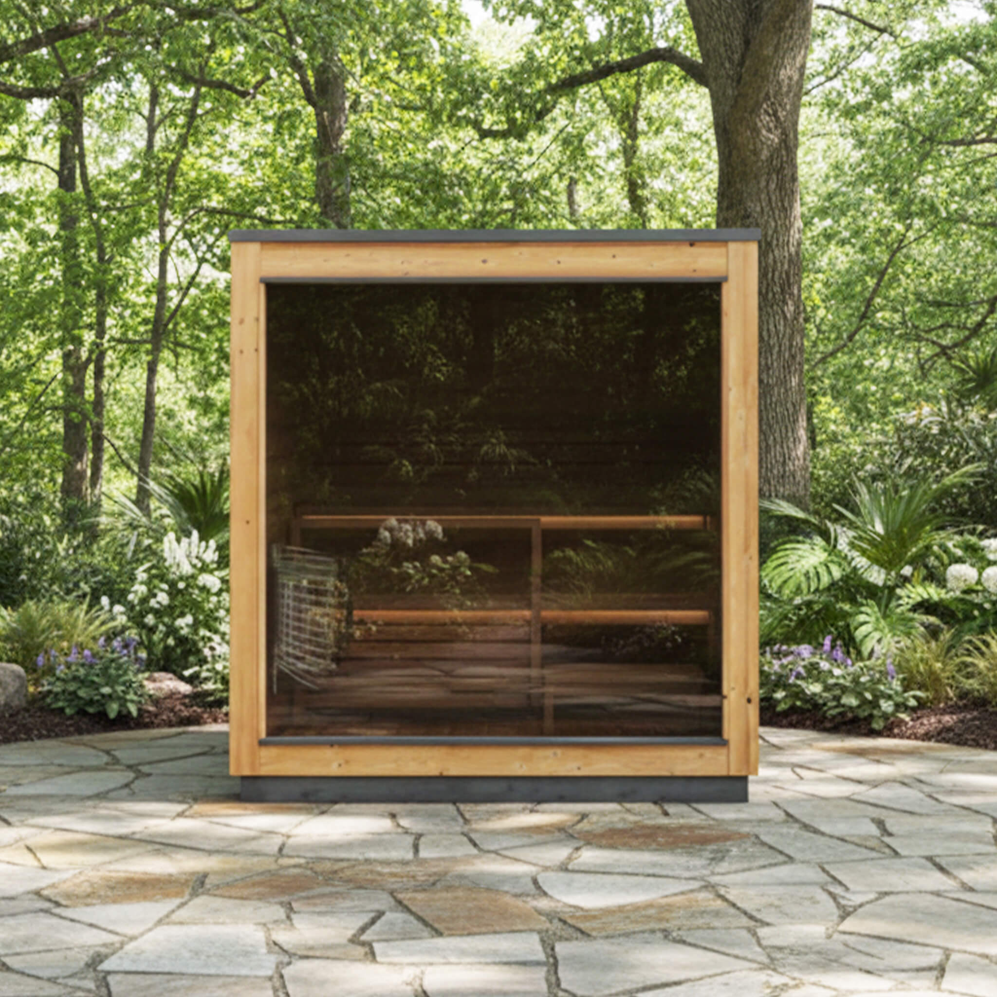 ThermaSol Nordic Dawn™ Premium Outdoor Sauna Cabin (4-Person) — Fully Assembled with Harvia Heater & Insulated Glass