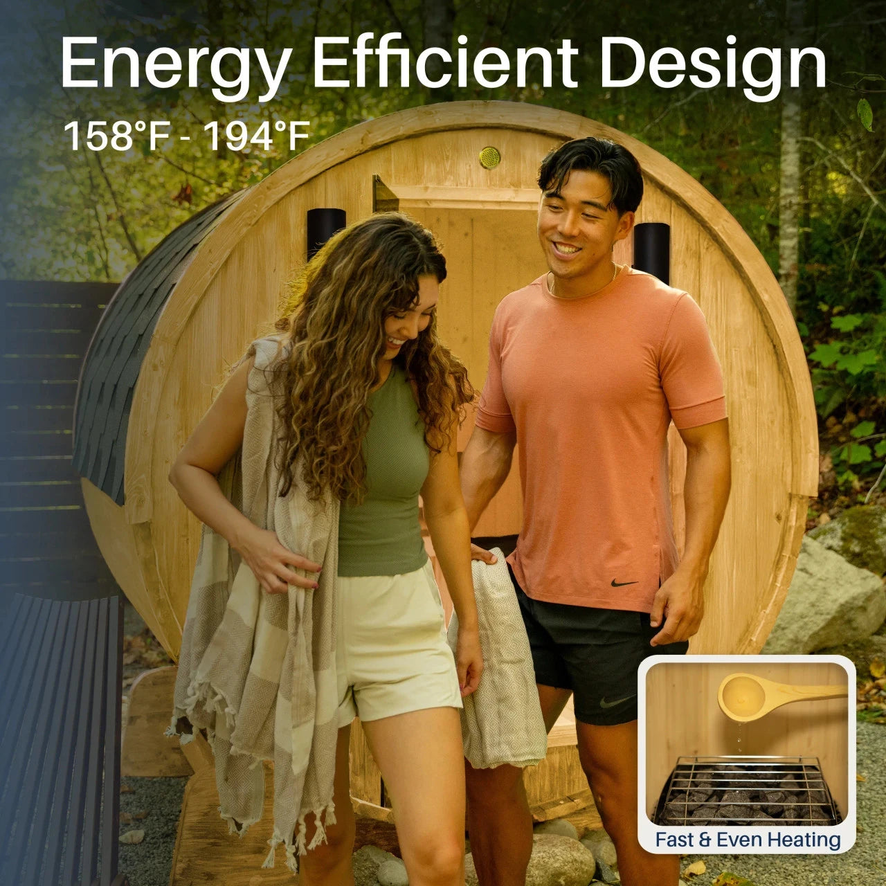 Aleko Anémona White Finland Pine Barrel Sauna 3-4 Person
