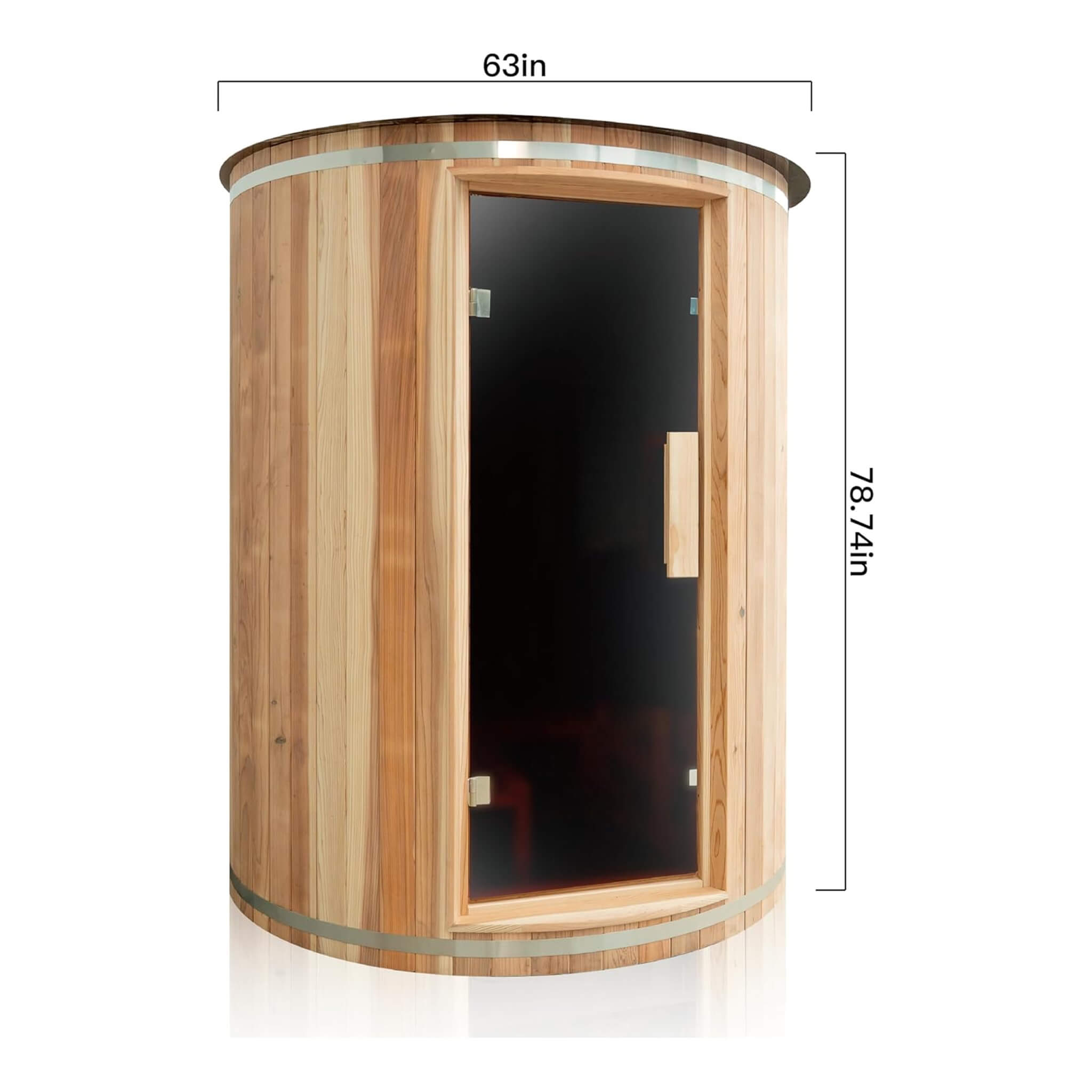 Thermora Barcelona™ Luxury 4-Person Cedar Vertical Barrel Sauna with 6kW Heater & Ambient LED Lighting