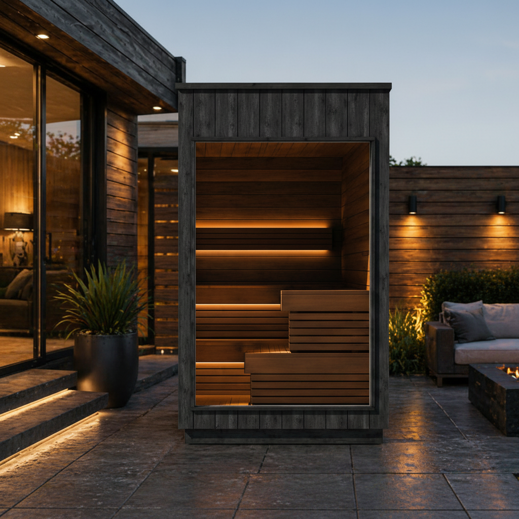 ThermaSol Nordic Misty™ Luxury Modular Outdoor Sauna Cabin (2–5 Person) — Fully Assembled Scandinavian Design