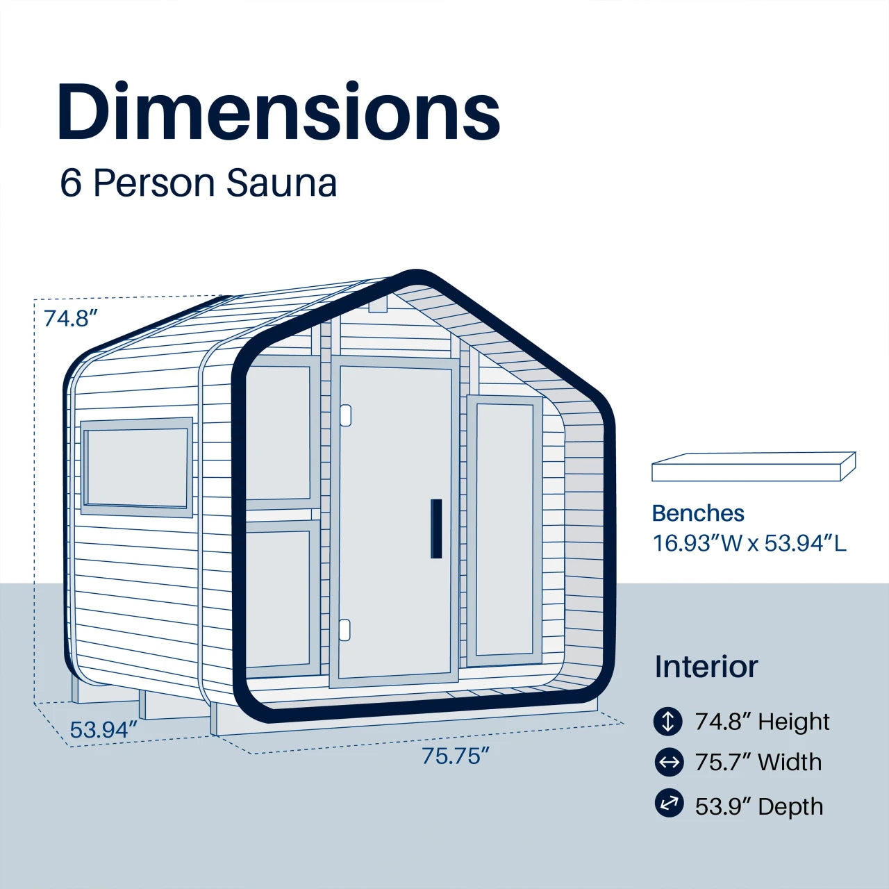 Aleko Bluet Outdoor Sauna – 6 Person