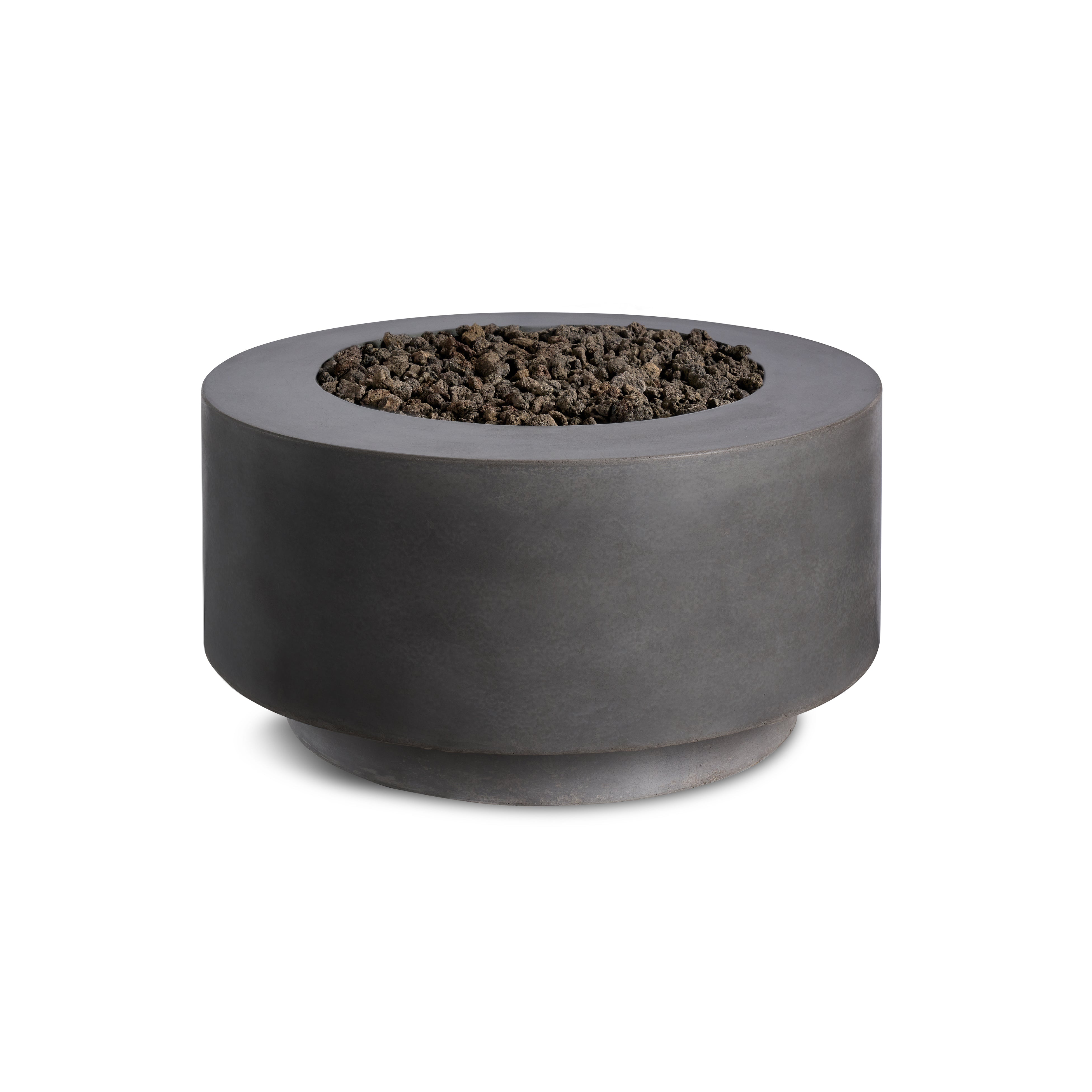 Crete Design Rund Cylindrical Concrete Fire Bowl