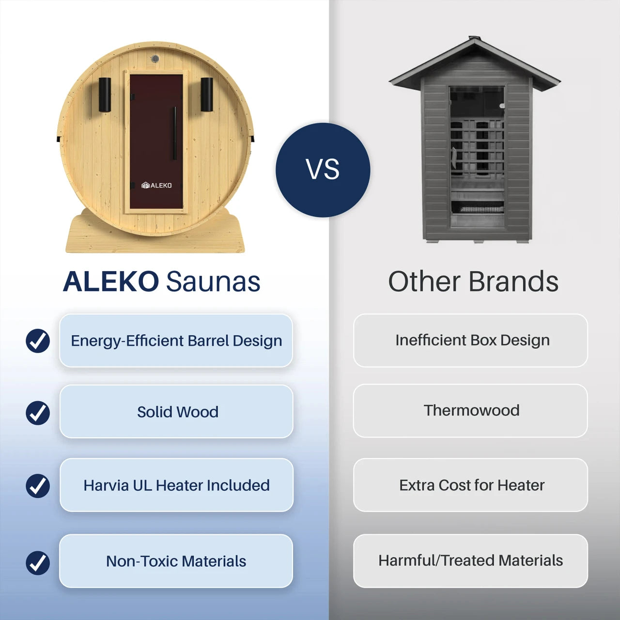 Aleko Anémona White Finland Pine Barrel Sauna 3-4 Person