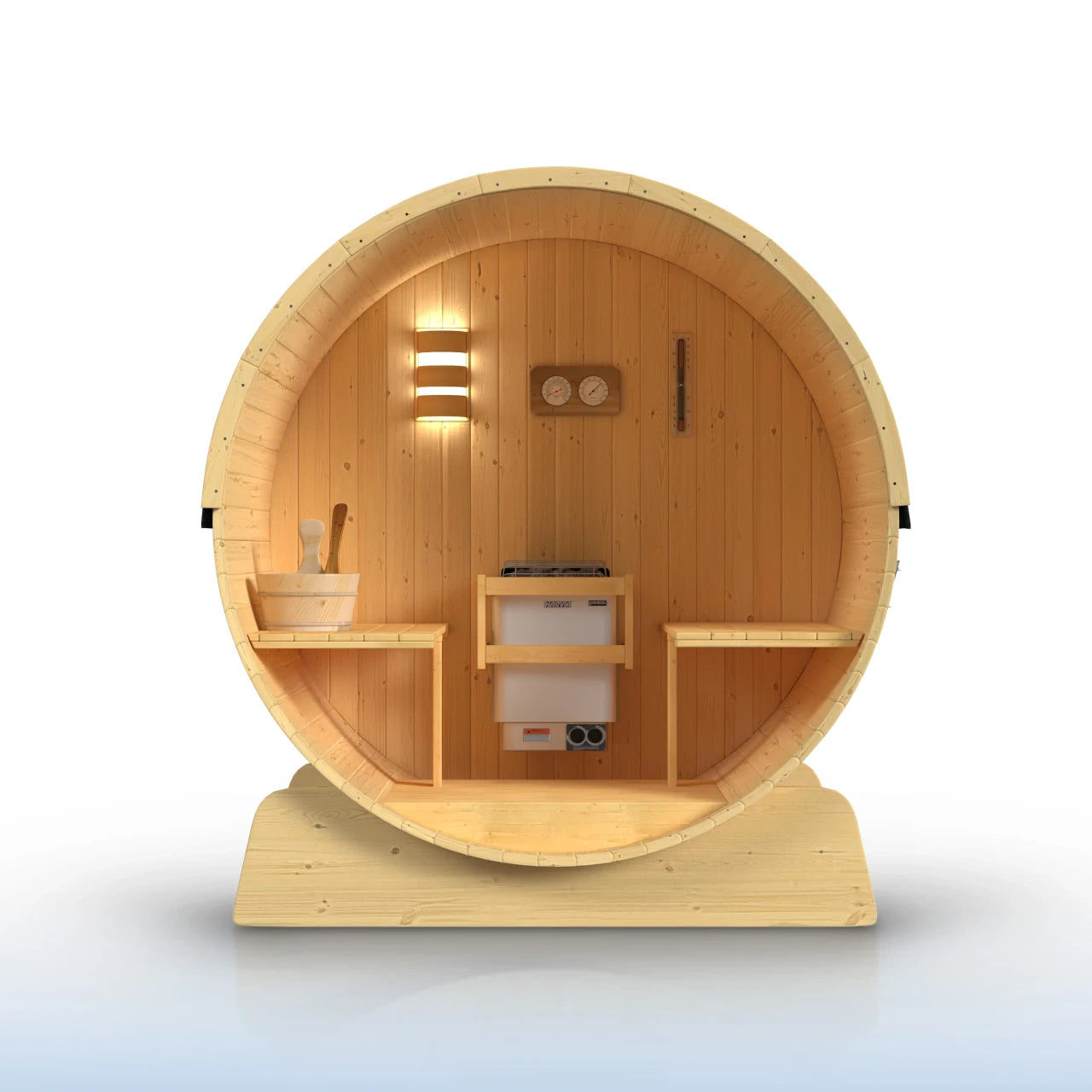 Aleko Anémona White Finland Pine Barrel Sauna 3-4 Person