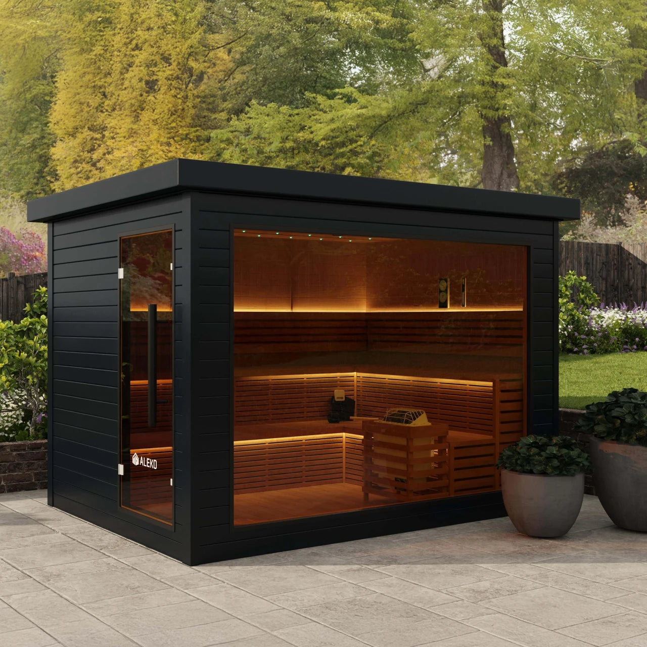 Aleko Camellia Outdoor Sauna - 7-8 Person
