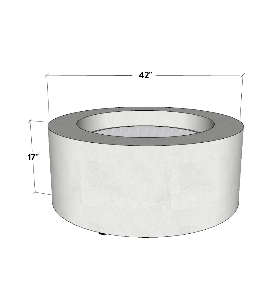 Crete Design Kylindros Cylinder Concrete Fire Pit Table