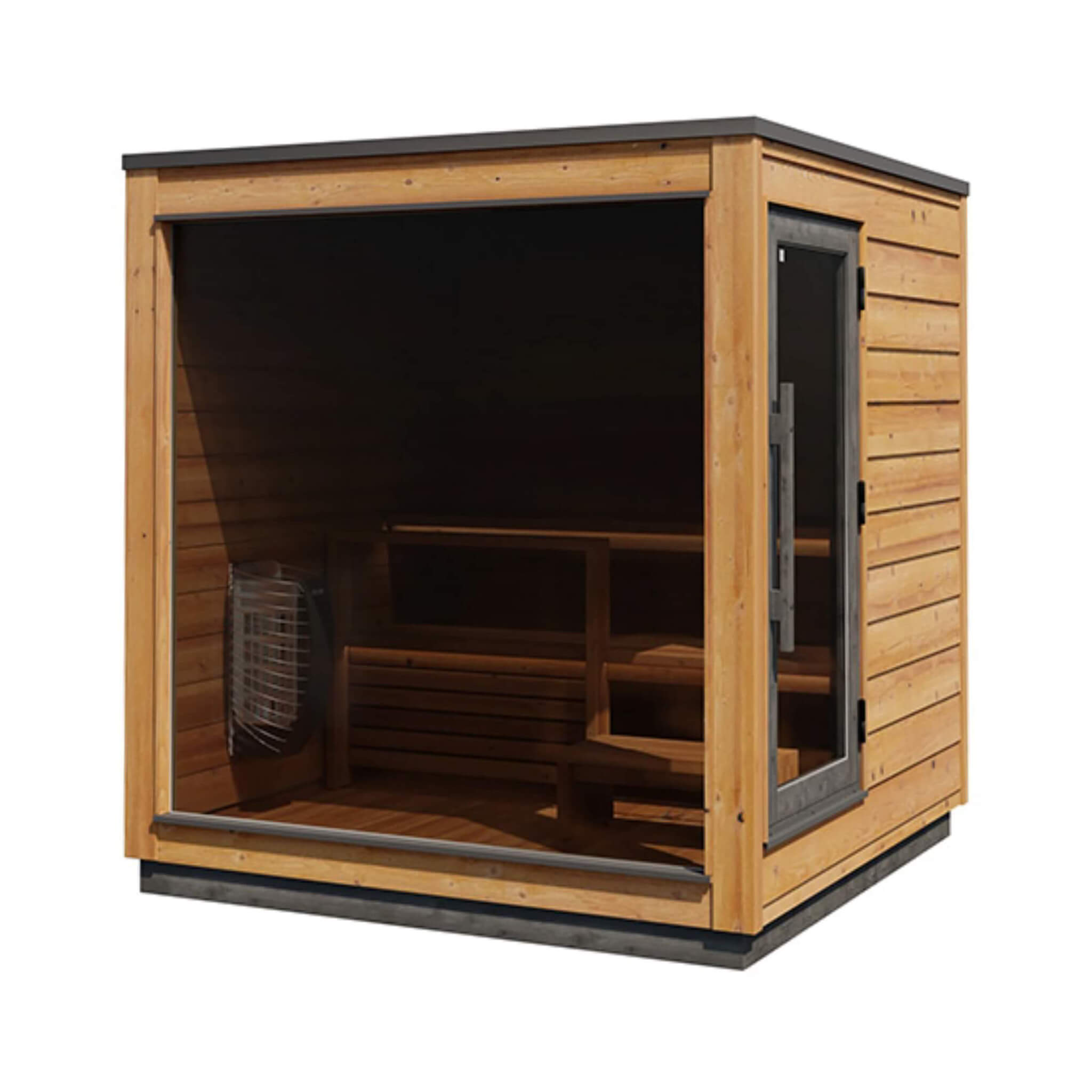 ThermaSol Nordic Dawn™ Premium Outdoor Sauna Cabin (4-Person) — Fully Assembled with Harvia Heater & Insulated Glass